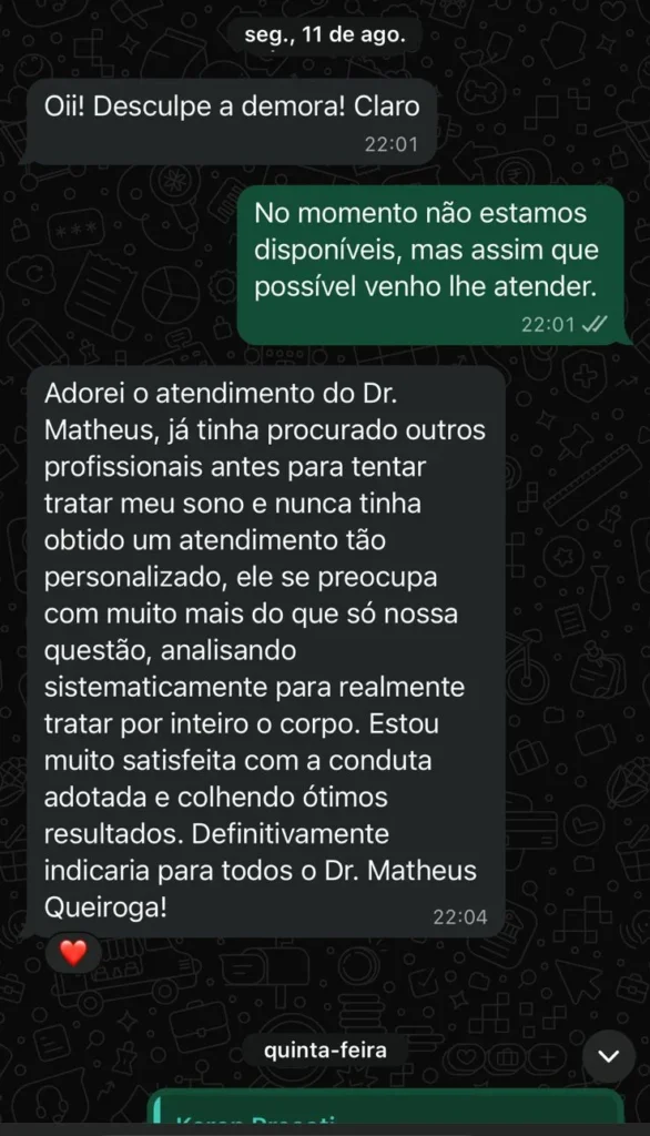 Print de depoimento de paciente 3 (anônimo)
